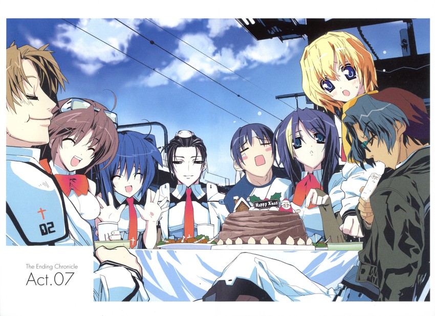 shinjou sadagiri, sayama mikoto, kazami chisato, mikage, heo thunderson, and 4 more (owari no chronicle) drawn by satoyasu