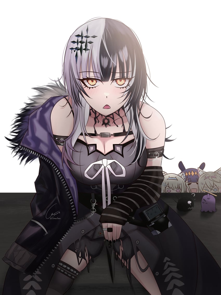 ninomae ina'nis, shiori novella, fuwawa abyssgard, mococo abyssgard, takodachi, and 1 more (hololive and 1 more) drawn by canvas_sensei