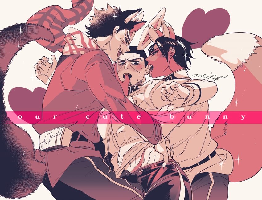 sugimoto saichi, tsukishima hajime, and koito otonoshin (golden kamuy) drawn by tsuruko_turuta