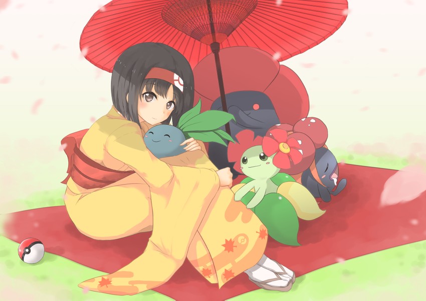 erika, oddish, vileplume, bellossom, and gloom (pokemon and 1 more) drawn by fuu_(fuore)