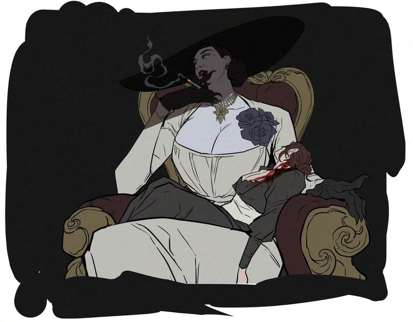 alcina dimitrescu (resident evil and 1 more) drawn by banished_shadow