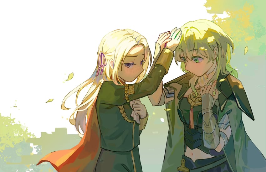 edelgard von hresvelg and female byleth (fire emblem and 1 more) drawn by risericem