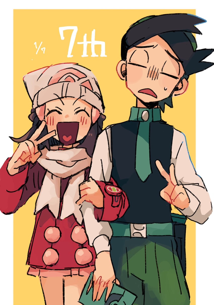 dawn and thorton (pokemon and 2 more) drawn by yusho_(ossm03)