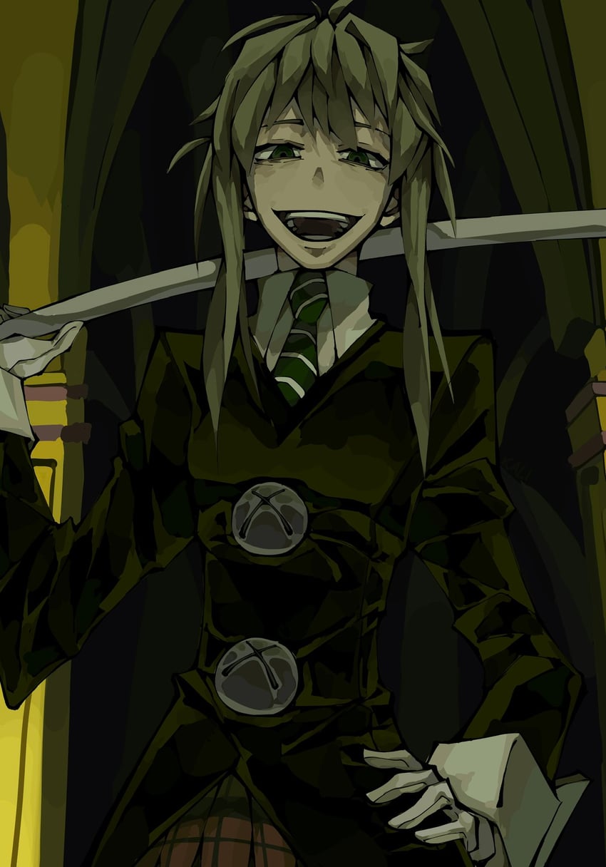 maka albarn and soul evans (soul eater) drawn by kaligraphy
