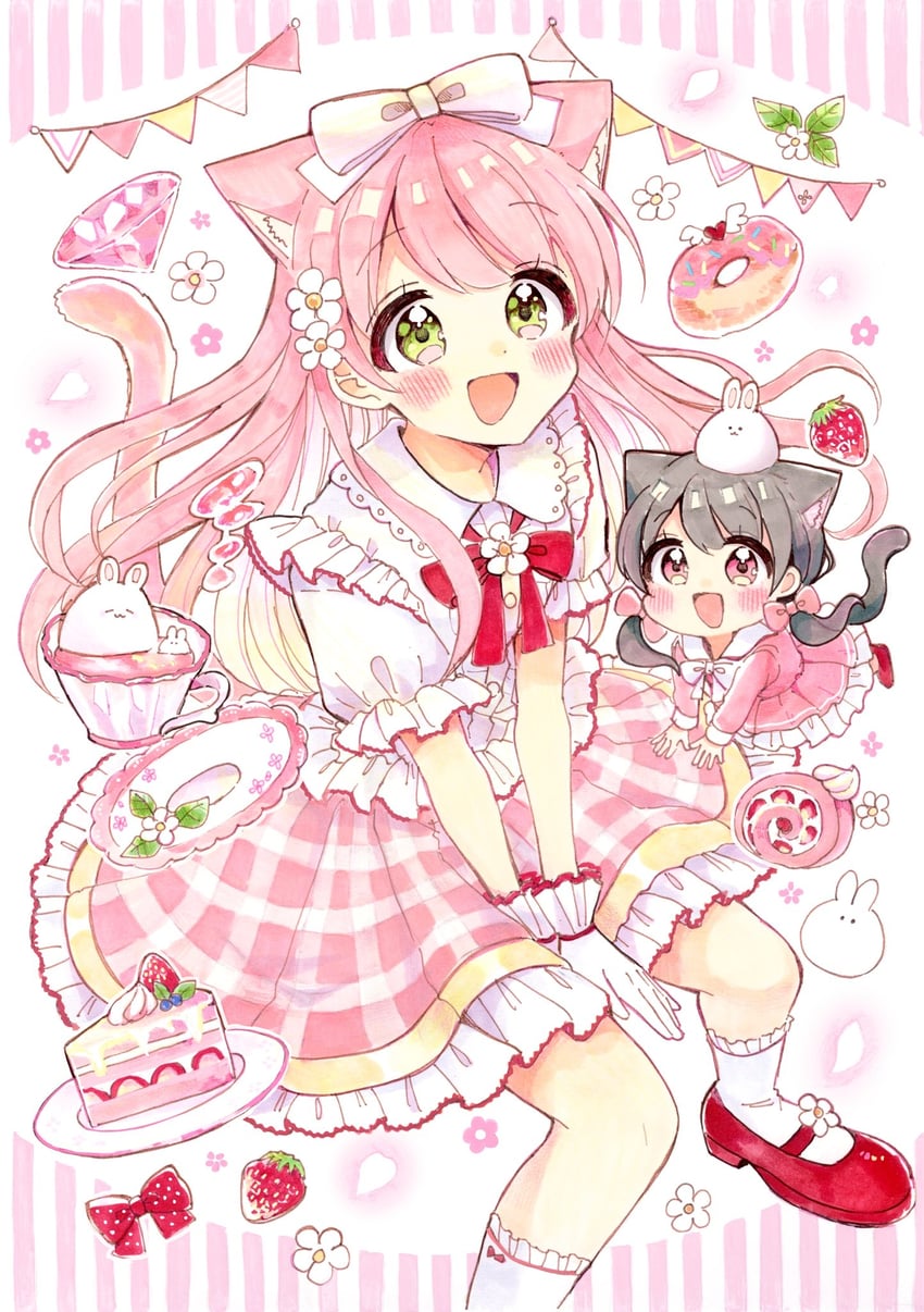 moco and haru (fushigi na neko no machi meltier) drawn by sakura_oriko