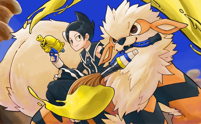 arcanine and marley (pokemon and 2 more) drawn by kenn_pichi