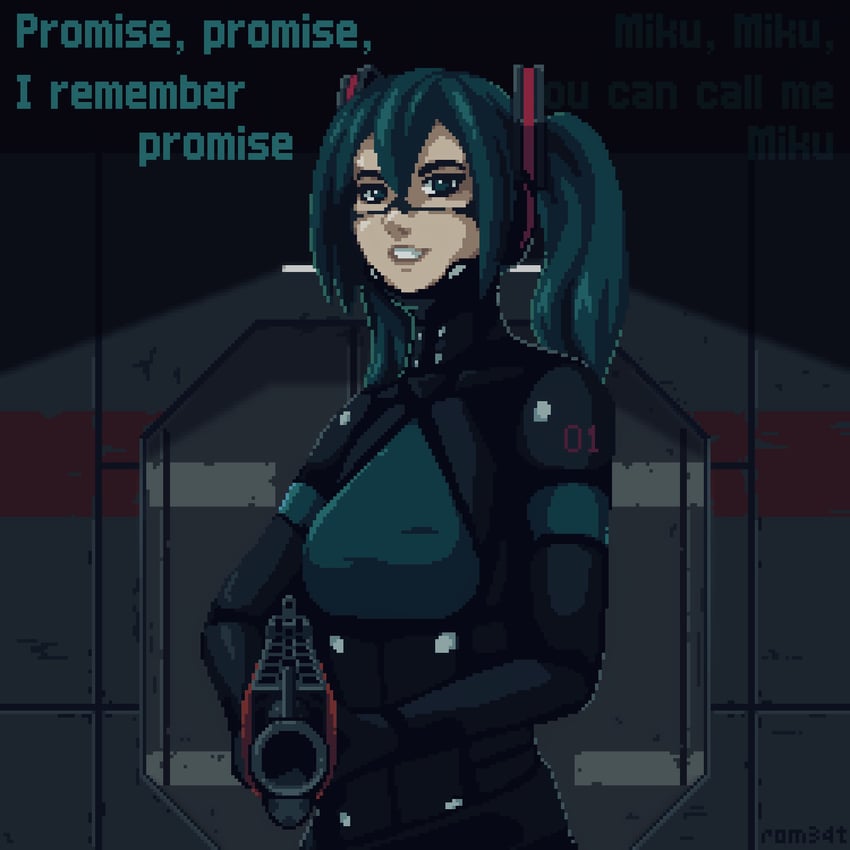 hatsune miku and elster (vocaloid and 1 more) drawn by rom34t