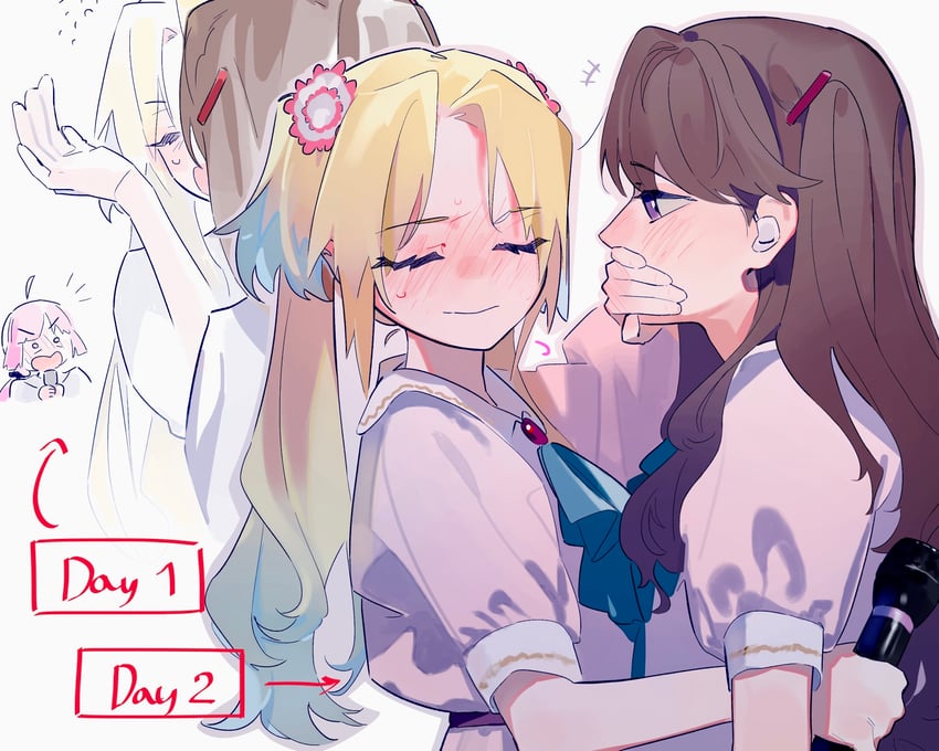 fujishima megumi, osawa rurino, anyoji hime, tsukine kona, kan kanna, and 1 more (love live! and 1 more) drawn by pipi_(m1x_mix)