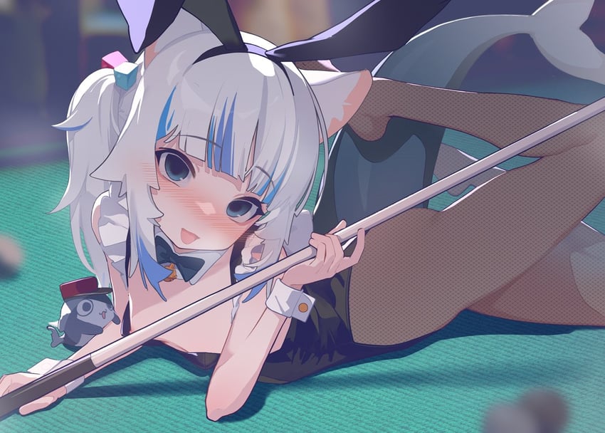 gawr gura and bloop (hololive and 1 more) drawn by ahedtra
