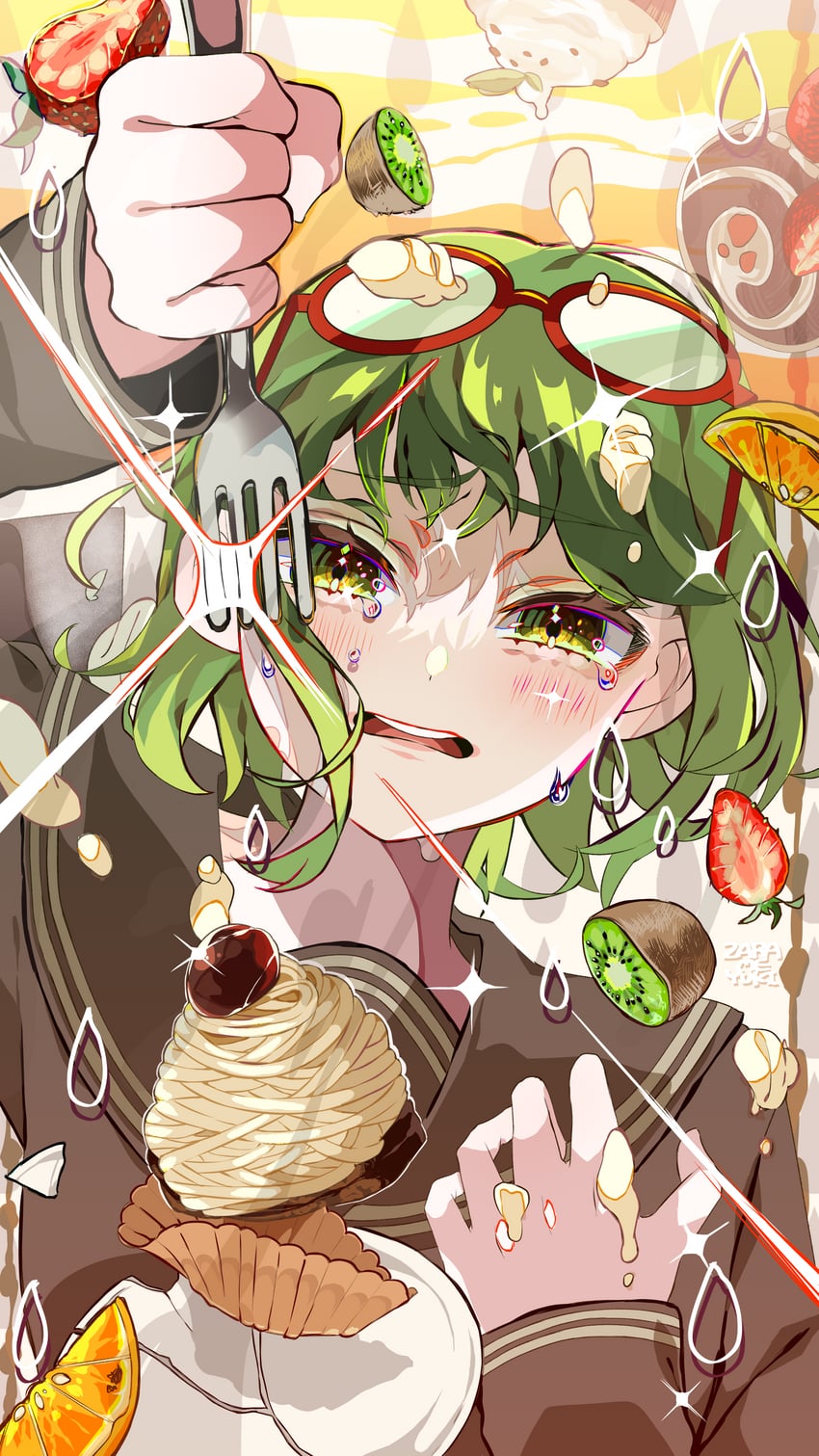gumi (vocaloid and 1 more) drawn by zarame_yuki