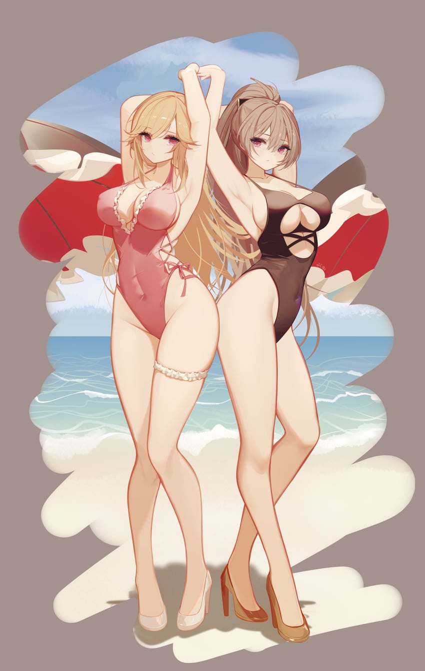 jean bart and richelieu (azur lane) drawn by yuuraku_yuraku