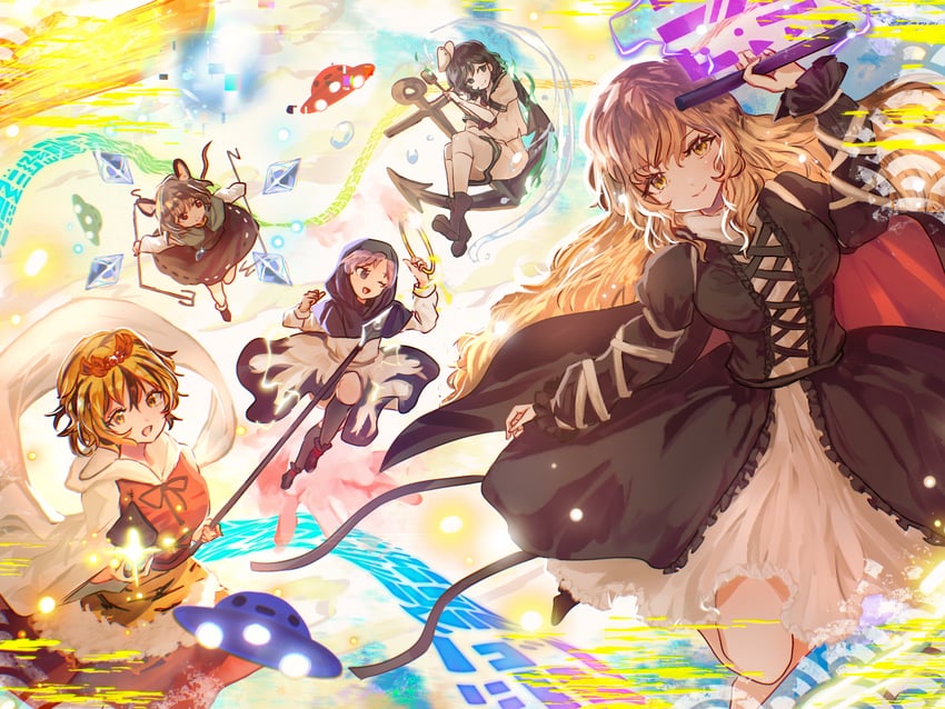 nazrin, hijiri byakuren, toramaru shou, murasa minamitsu, and kumoi ichirin (touhou and 1 more) drawn by mitsusame