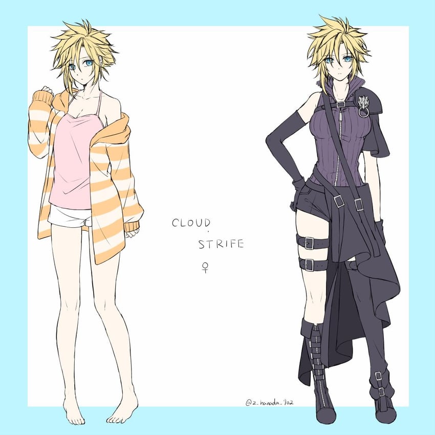 cloud strife (final fantasy and 2 more) drawn by furofuki_daikon