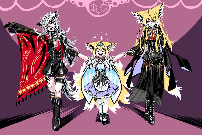 lappland, suzuran, vulpisfoglia, and lappland the decadenza (arknights) drawn by tofusquisha