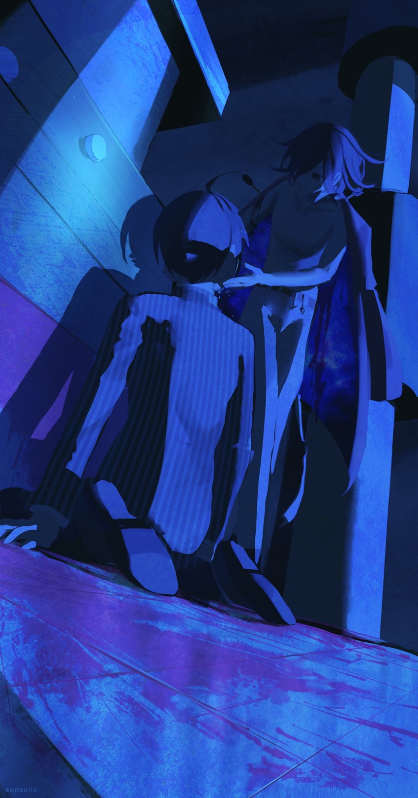 oma kokichi and saihara shuichi (danganronpa and 1 more) drawn by auni