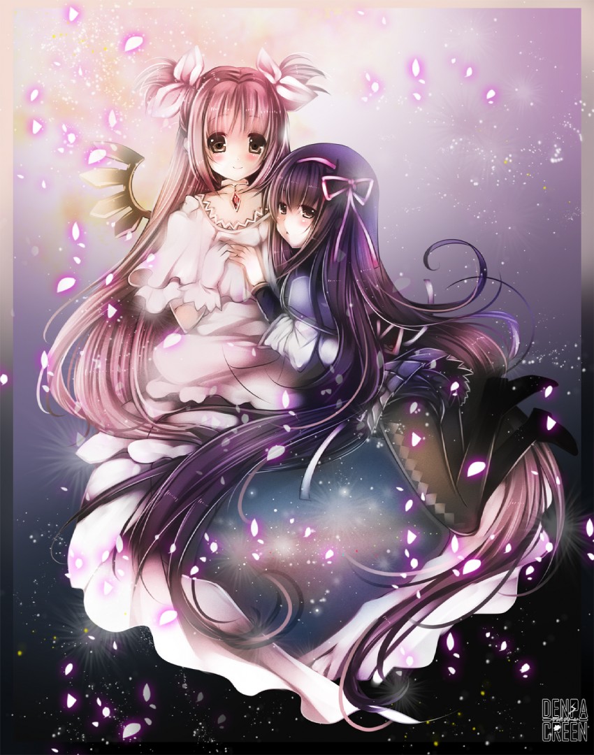 akemi homura, kaname madoka, and ultimate madoka (mahou shoujo madoka magica) drawn by usagihime