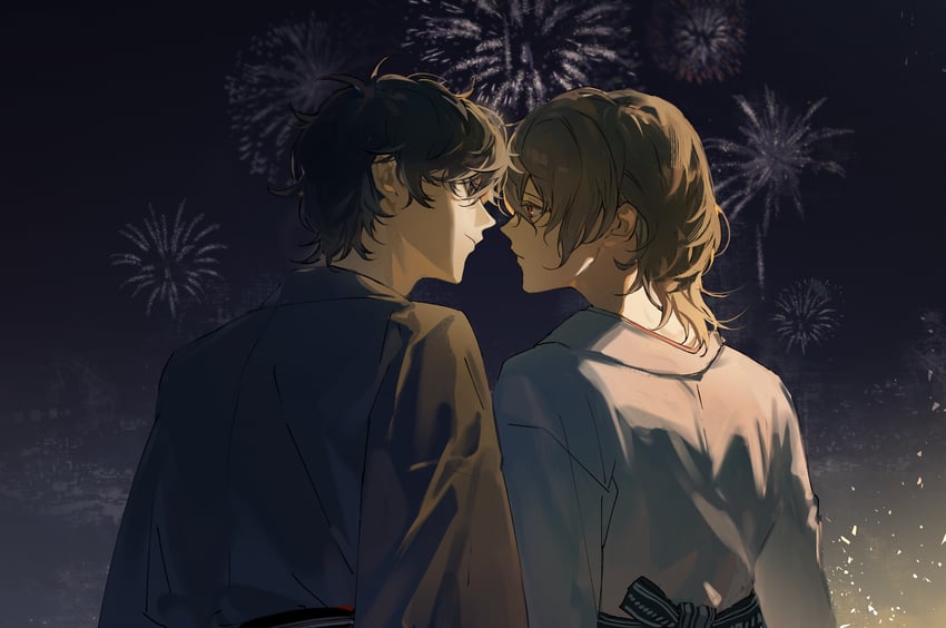 amamiya ren and akechi gorou (persona and 1 more) drawn by nona1010