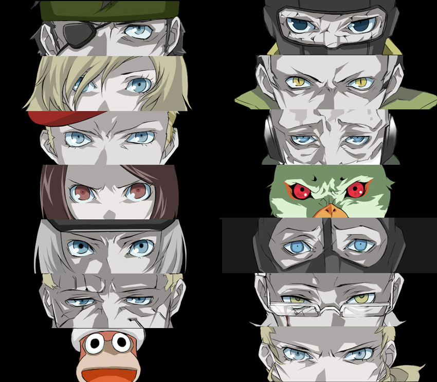 big boss, revolver ocelot, eva, the boss, pipo monkey, and 8 more (persona and 4 more) drawn by asashinz