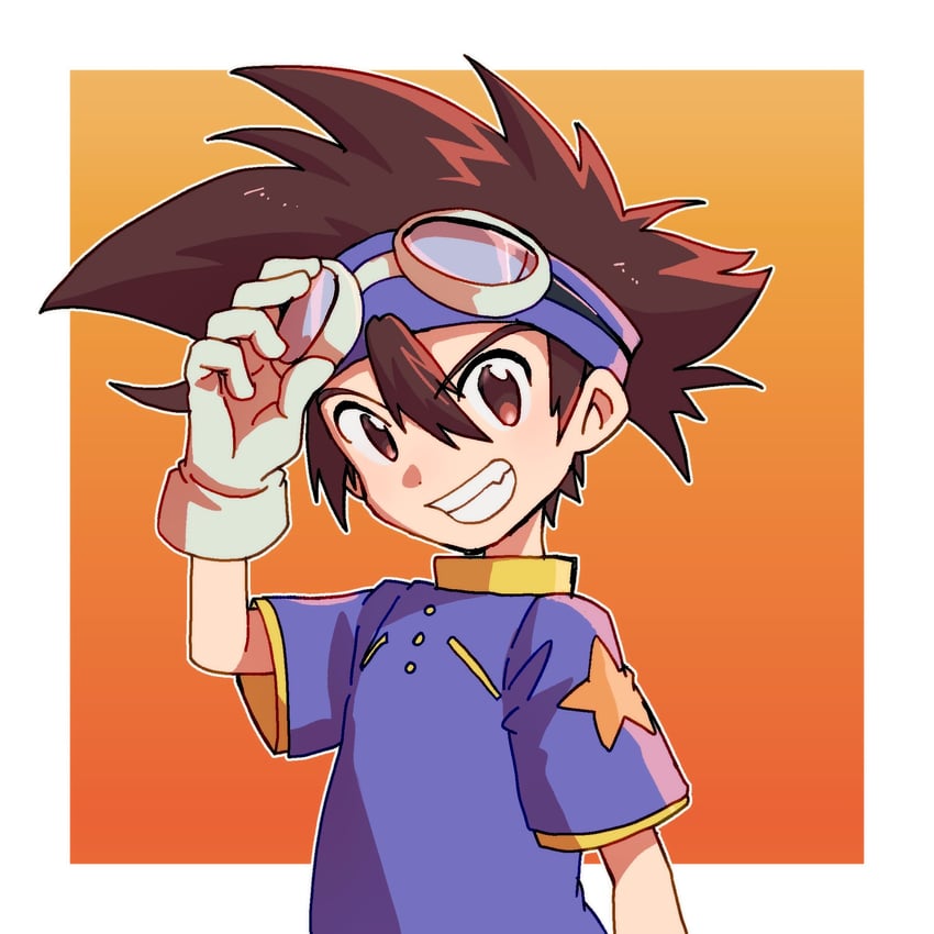 yagami taichi (digimon and 1 more) drawn by megane_mochi