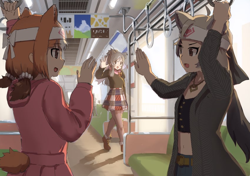 bergman's bear, ezo brown bear, and kodiak bear (kemono friends and 1 more) drawn by yumeumi_sousaku