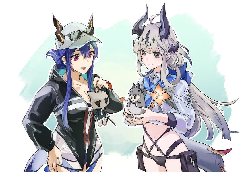ch'en, reed, talulah, reed the flame shadow, and ch'en the holungday (arknights) drawn by e-bushi