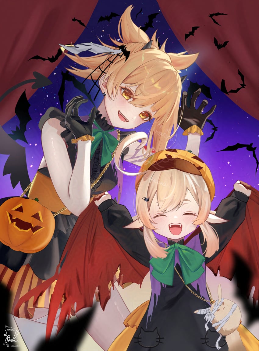 klee and yoimiya (genshin impact) drawn by sazanami_(re_n_rentaro)