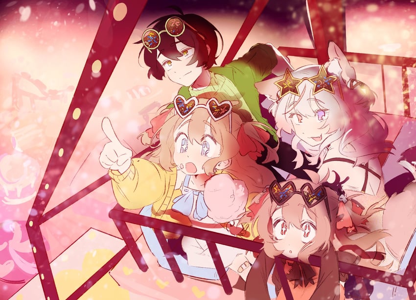 neuro-sama, evil neuro-sama, annytf, and vedal987 (indie virtual youtuber and 1 more) drawn by koilccc