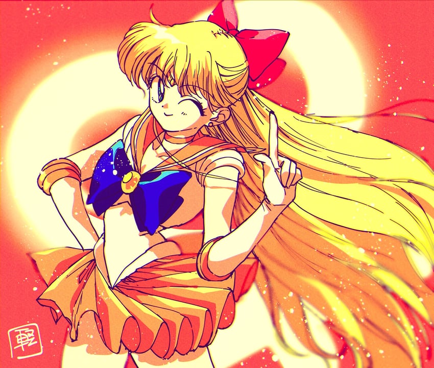 aino minako and sailor venus (bishoujo senshi sailor moon) drawn by murimajimuri