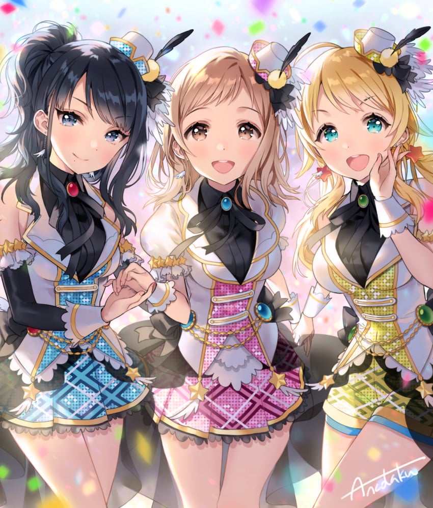hachimiya meguru, sakuragi mano, and kazano hiori (idolmaster and 1 more) drawn by ancotaku