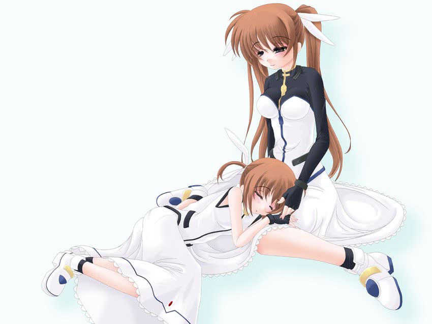 takamachi nanoha (lyrical nanoha and 3 more) drawn by frapowa