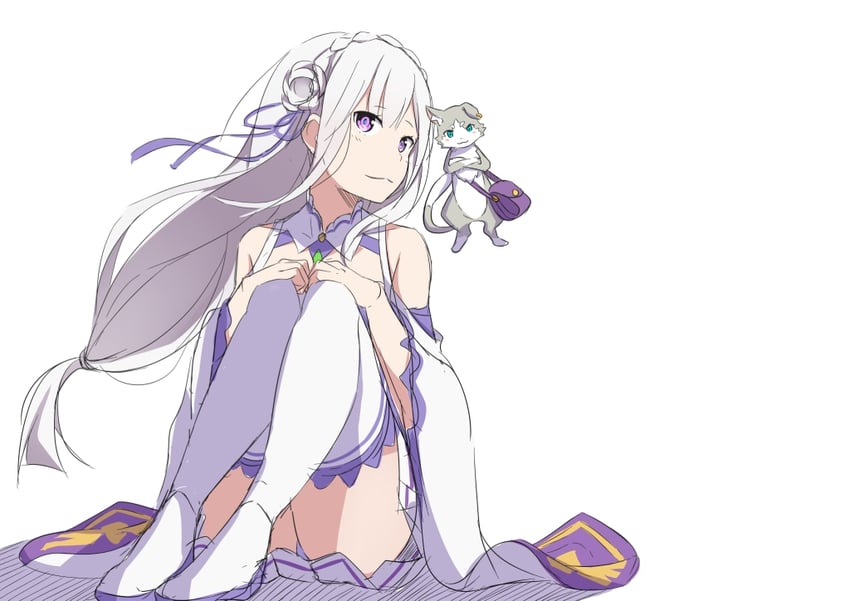 emilia and puck (re:zero kara hajimeru isekai seikatsu) drawn by t1kosewad