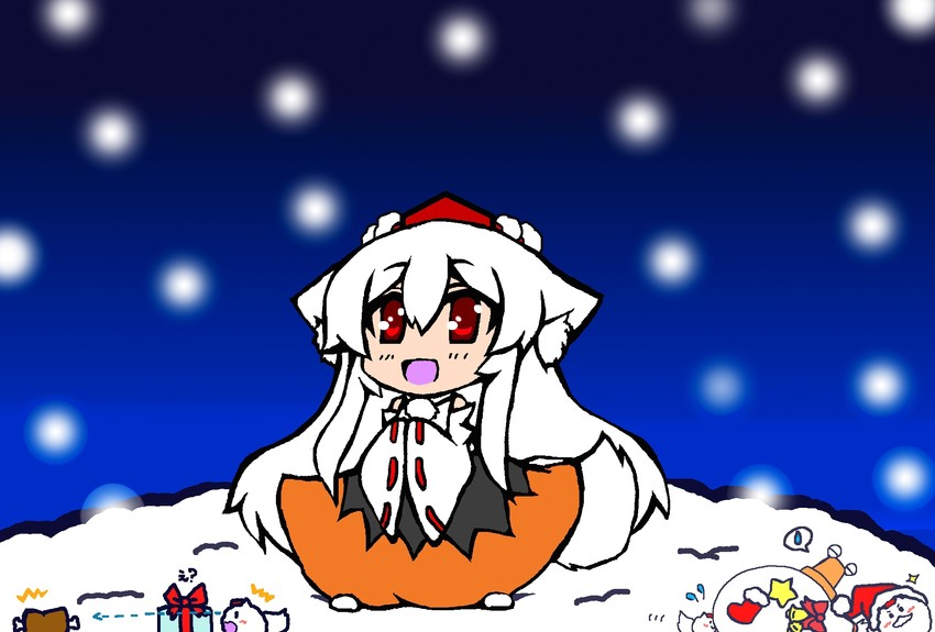inubashiri momiji and pyonta (touhou) drawn by bonobono_(en-rai)