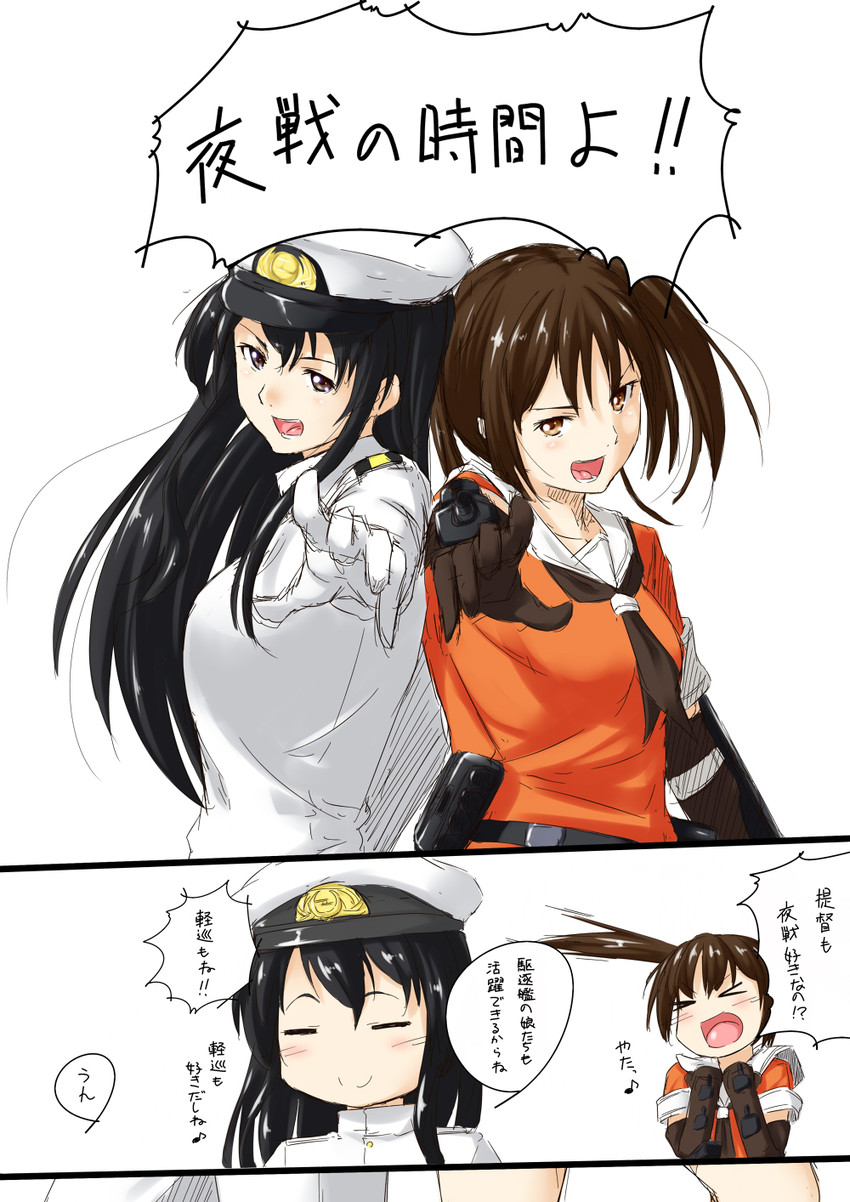 female admiral, sendai, and tatebayashi sakurako (kantai collection) drawn by niwatazumi