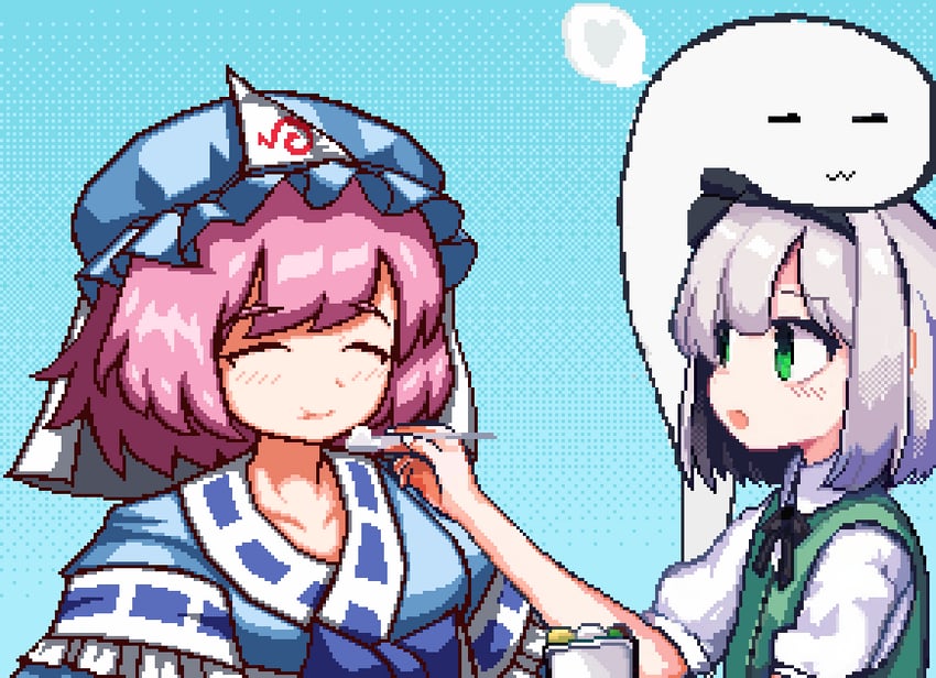 konpaku youmu and saigyouji yuyuko (touhou) drawn by einzeilhandery and sayqyy