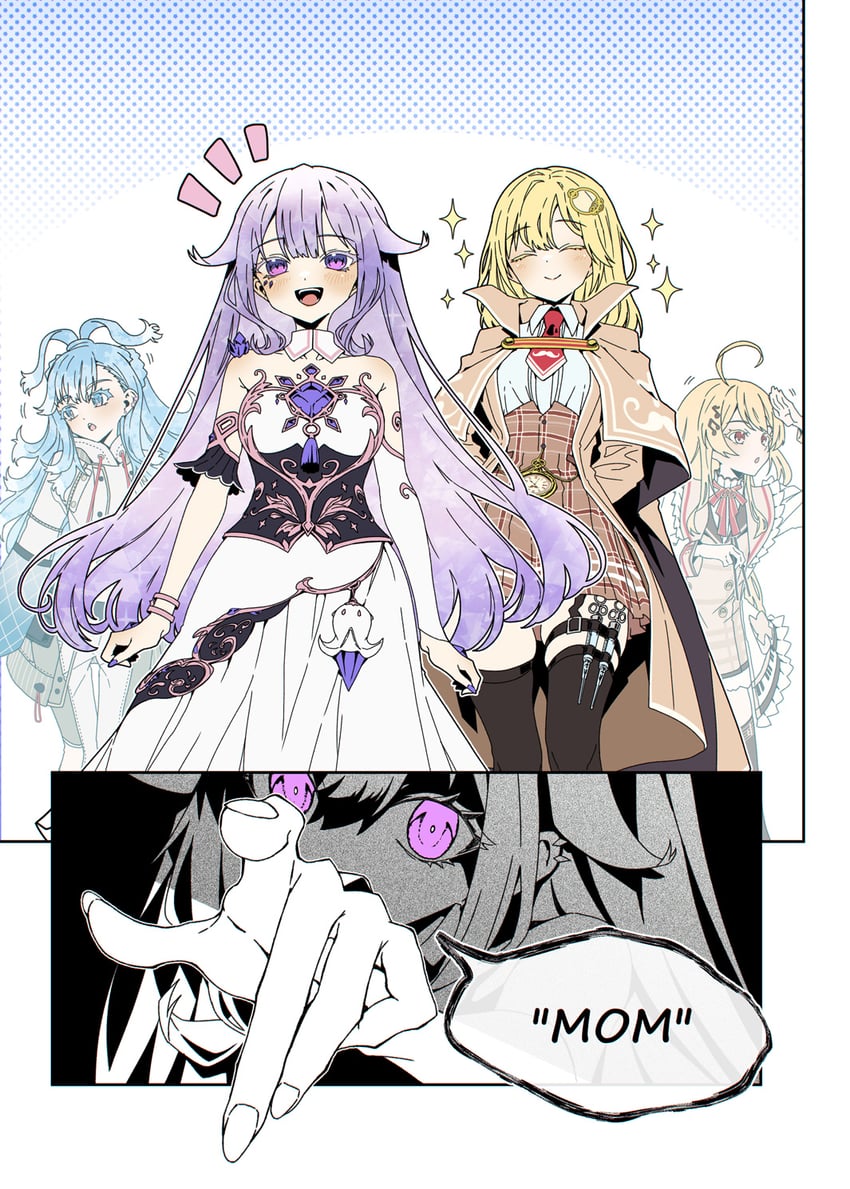 watson amelia, koseki bijou, kobo kanaeru, and otonose kanade (hololive and 3 more) drawn by taka_t