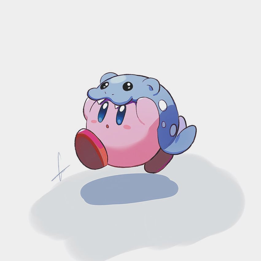 kirby and spheal (pokemon and 1 more) drawn by huyuharu0214