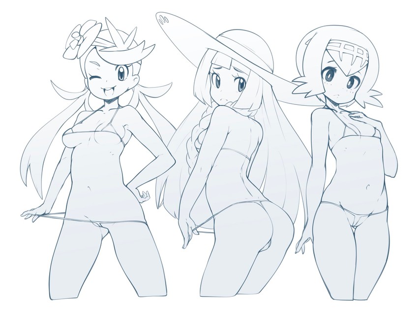 lillie, lana, and mallow (pokemon and 1 more) drawn by slugbox