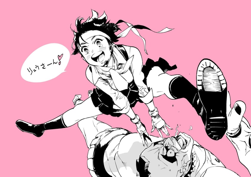kasugano sakura and abigail (street fighter and 2 more) drawn by ahn_dongshik