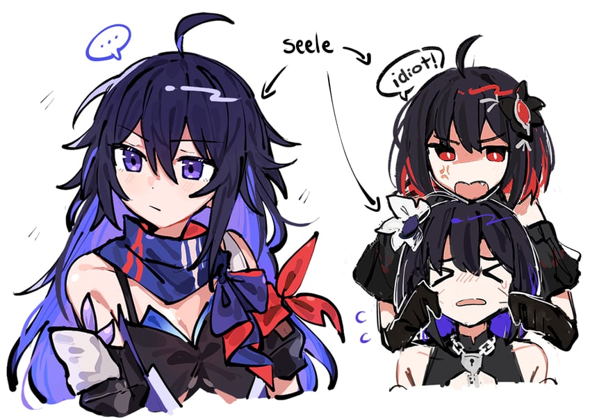 seele vollerei and seele (honkai and 2 more) drawn by emne