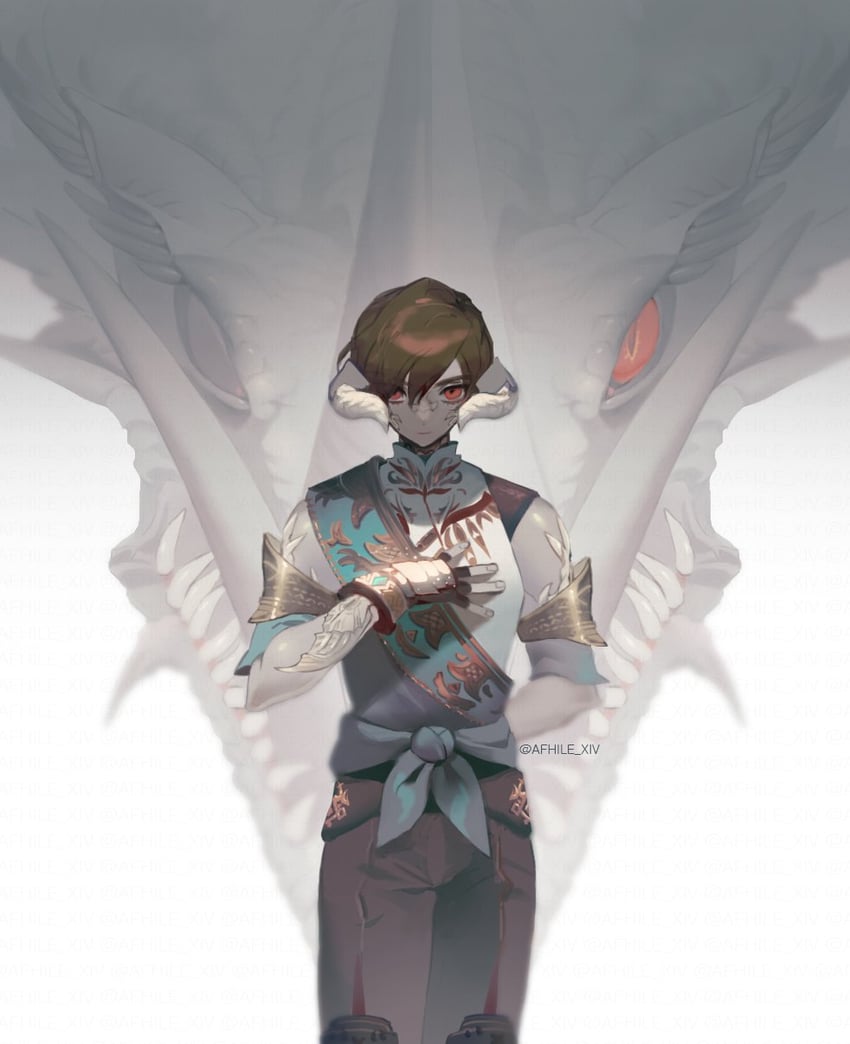 varshahn and vrtra (final fantasy and 1 more) drawn by afhile