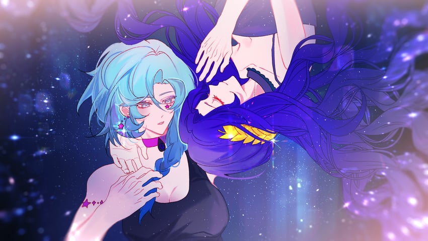 moonflower and dusk lobber (plants vs. zombies and 1 more) drawn by siiiiiiiiiii