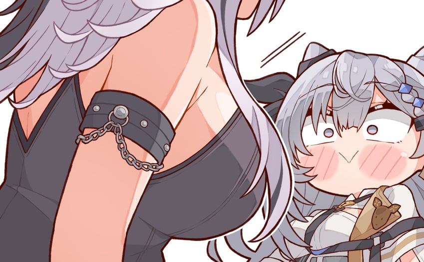 shiori novella and vestia zeta (hololive and 2 more) drawn by kukie-nyan