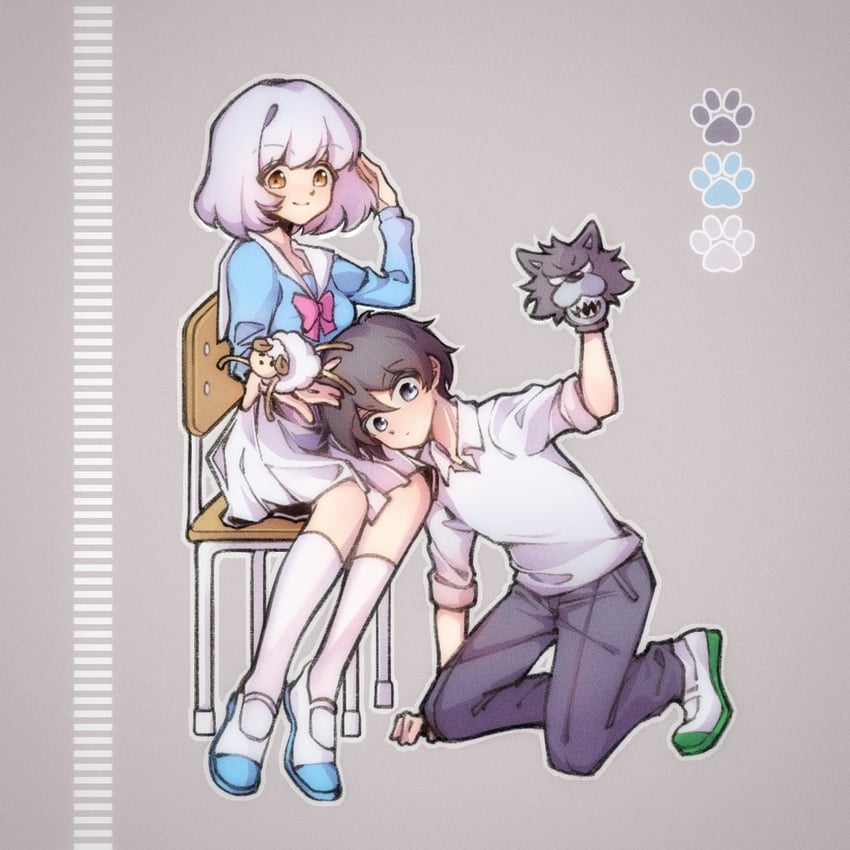 yokoi rumi and seki toshinari (tonari no seki-kun) drawn by sansan_(ssss40632390)