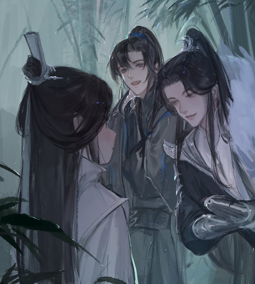 chu wanning, mo ran, xue meng, and xia sini (erha he ta de bai mao shizun) drawn by tianhongqwq