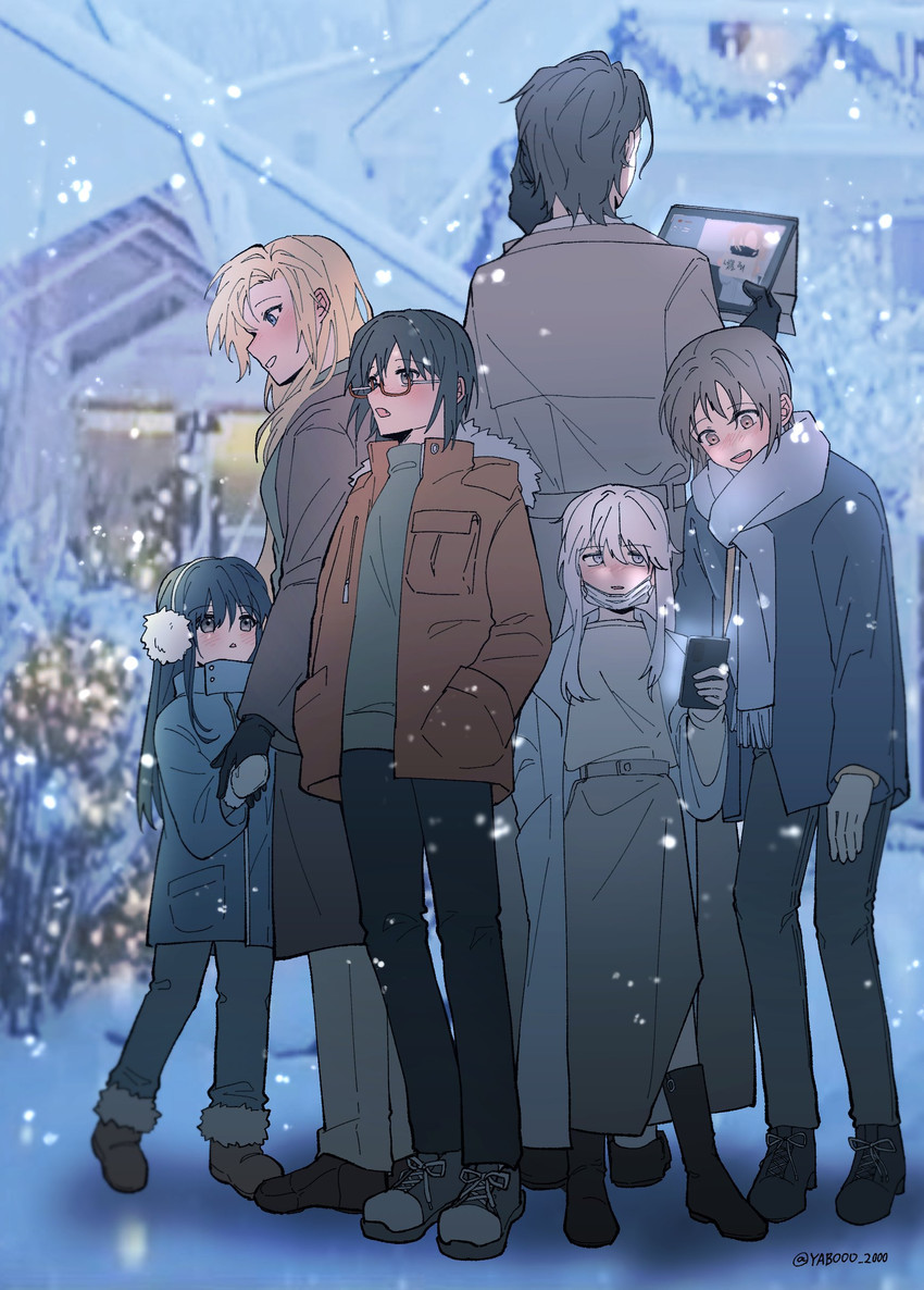 kamikoshi sorawo, nishina toriko, kozakura, seto akari, kasumi, and 1 more (urasekai picnic) drawn by yabooo_2000