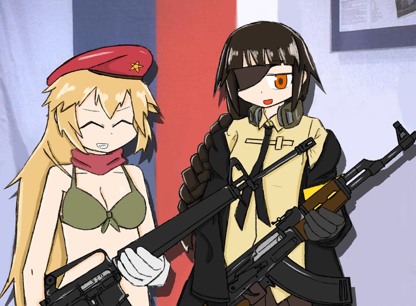 m16a1 and ak-47 (girls' frontline) drawn by krn_star_4039