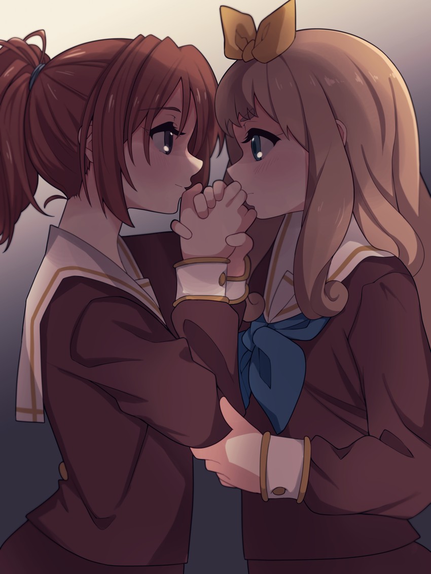 nakagawa natsuki and yoshikawa yuuko (hibike! euphonium) drawn by tennosuke_(tejons)