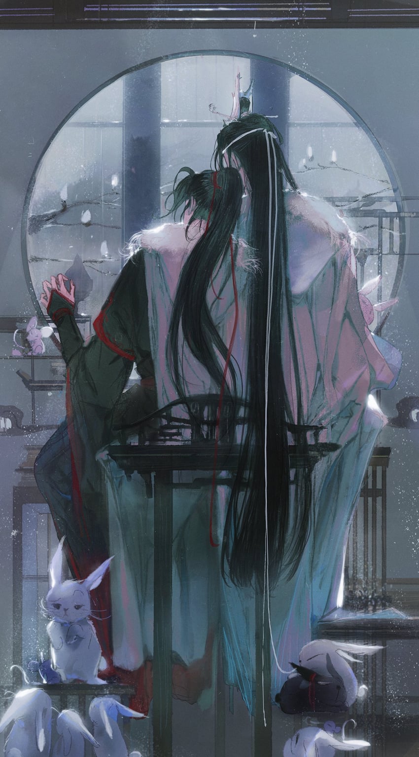 wei wuxian and lan wangji (modao zushi) drawn by didbub1