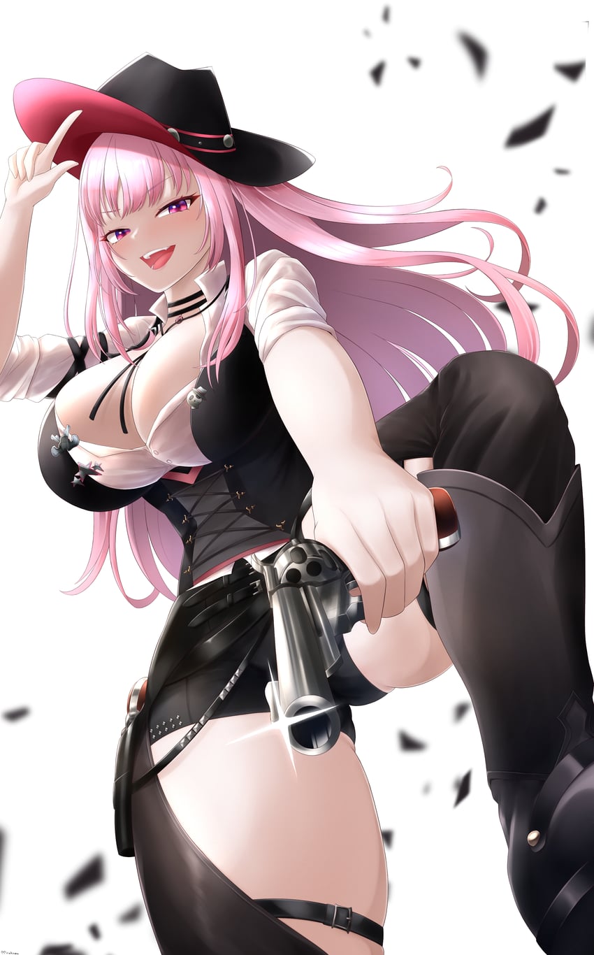 mori calliope (hololive and 1 more) drawn by mee_don