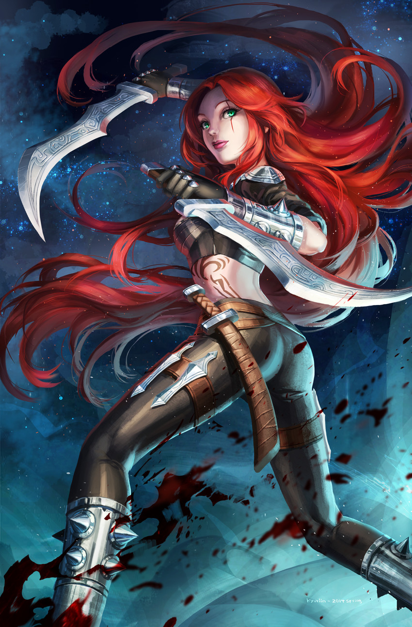katarina (league of legends) drawn by kyurin_(sunnydelight)
